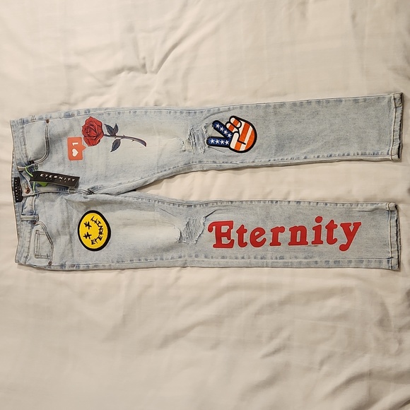 Eternity BC/AD Other - Eternity BC/AD men's Skinny jeans with graphics and patches size 32x32 P115